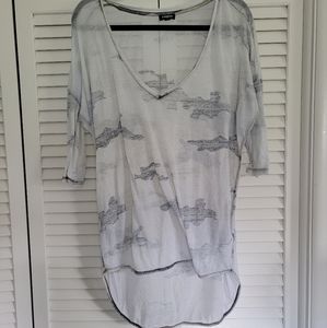 M sheer camo 3/4 sleeve